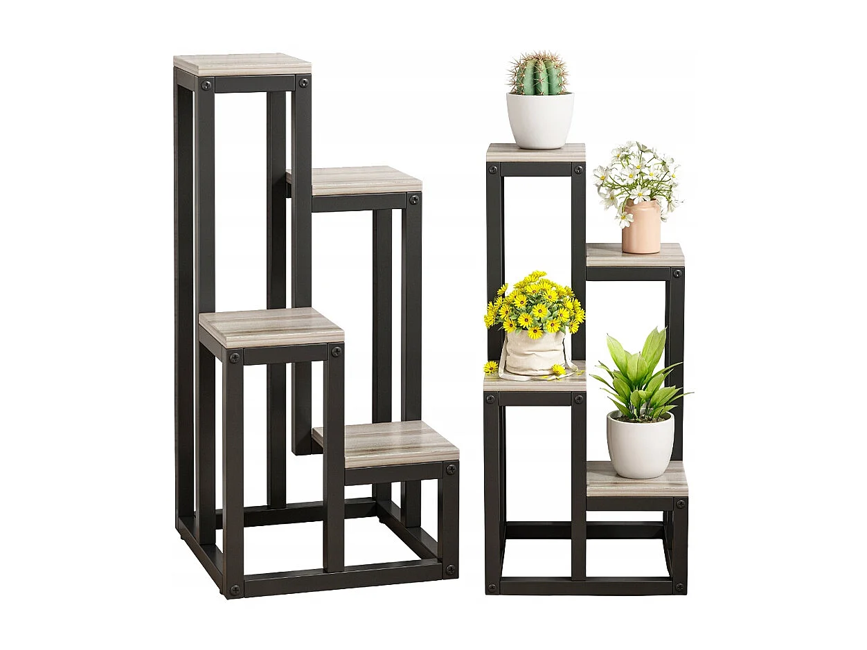 FLORAL METAL FLOWER STAND PLANT STAND 4 LEVELS STANDING SHELF LOFT