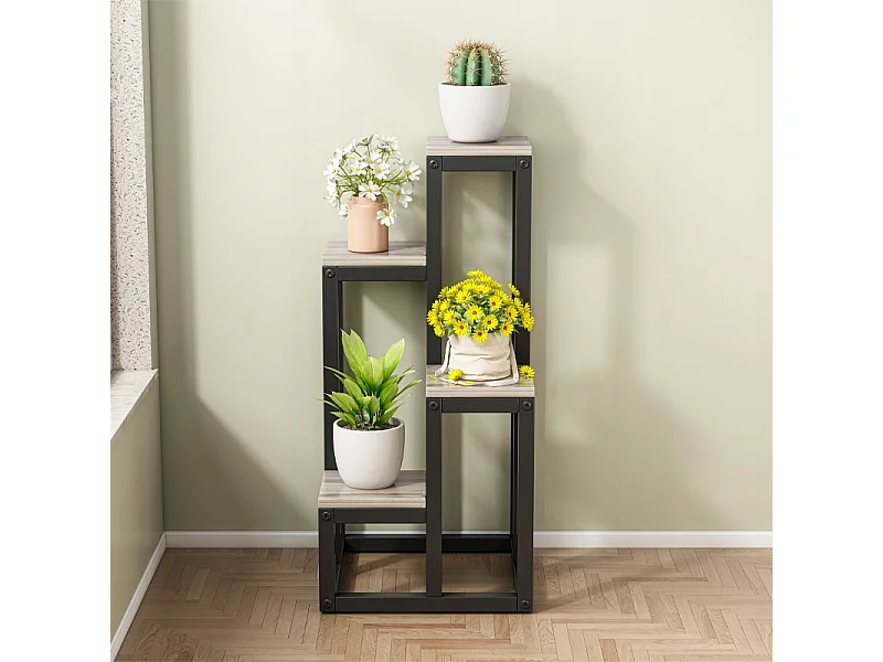 FLORAL METAL FLOWER STAND PLANT STAND 4 LEVELS STANDING SHELF LOFT