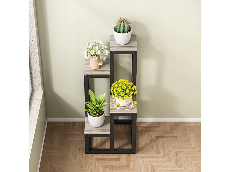 FLORAL METAL FLOWER STAND PLANT STAND 4 LEVELS STANDING SHELF LOFT