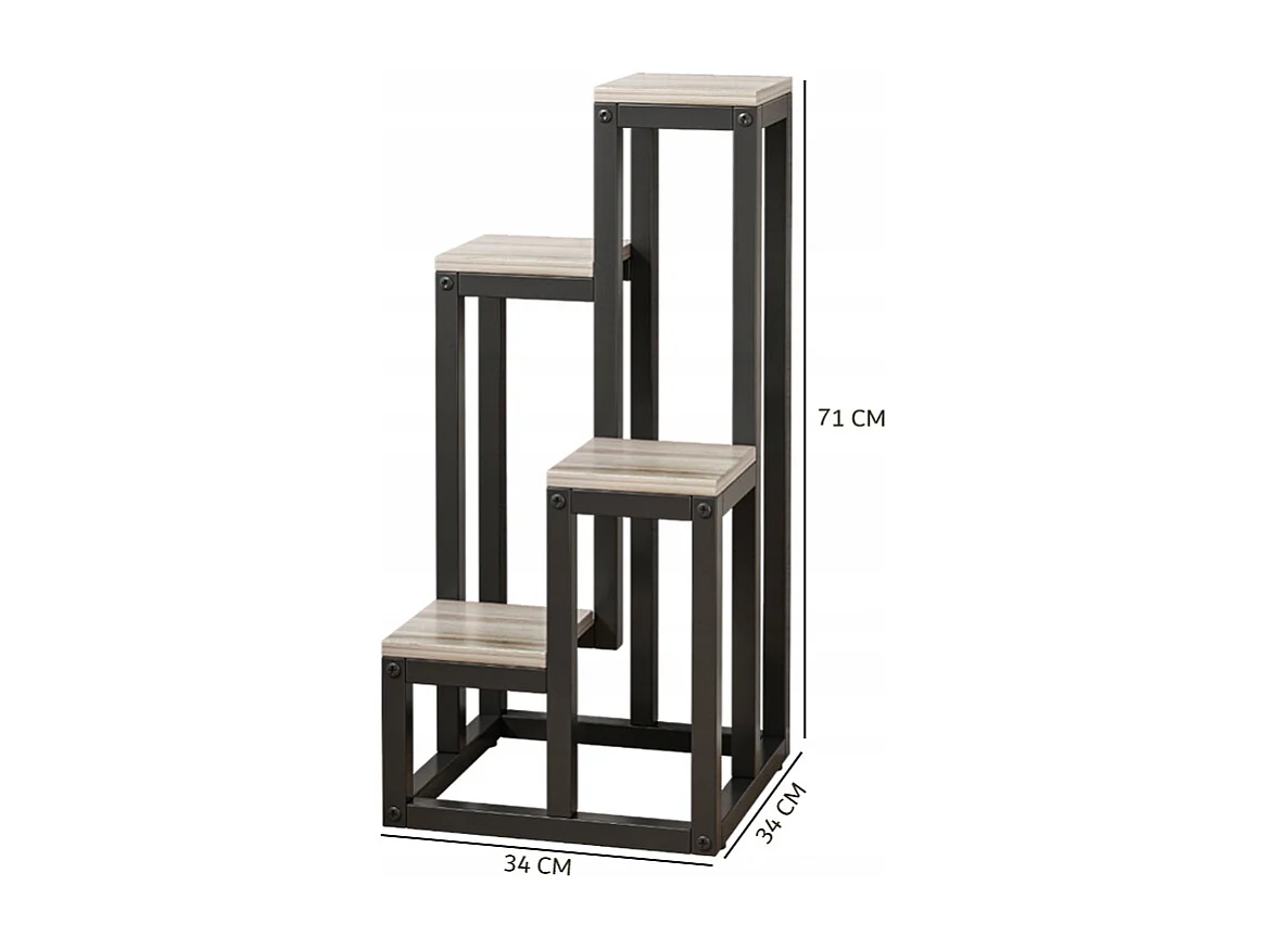 FLORAL METAL FLOWER STAND PLANT STAND 4 LEVELS STANDING SHELF LOFT