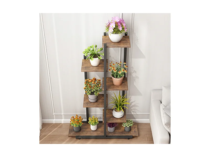 Kwietnik stojak na rośliny kwiaty doniczki rustykalny regał drewniane półki