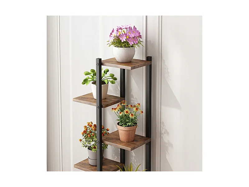 Kwietnik stojak na rośliny kwiaty doniczki rustykalny regał drewniane półki