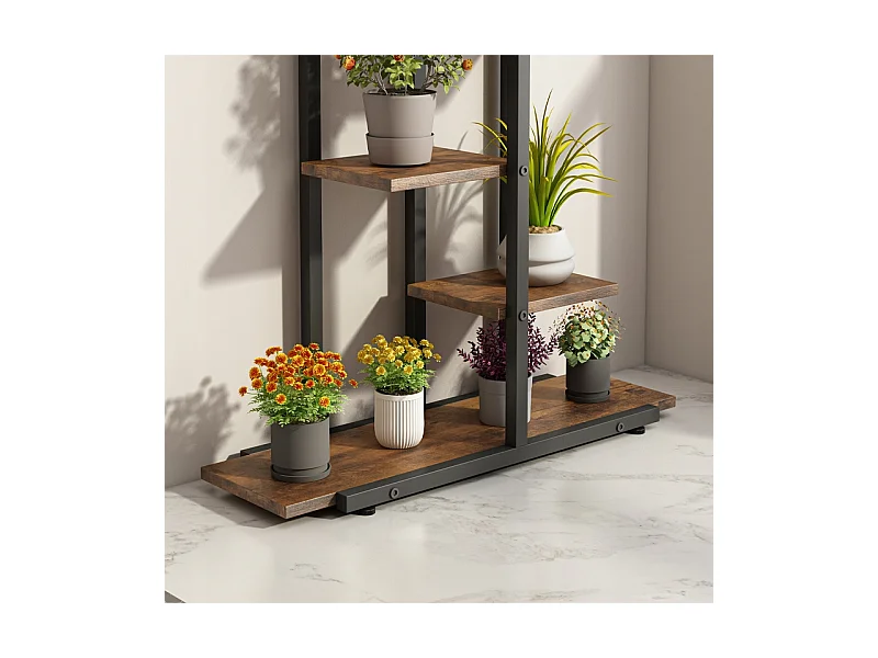 Kwietnik stojak na rośliny kwiaty doniczki rustykalny regał drewniane półki