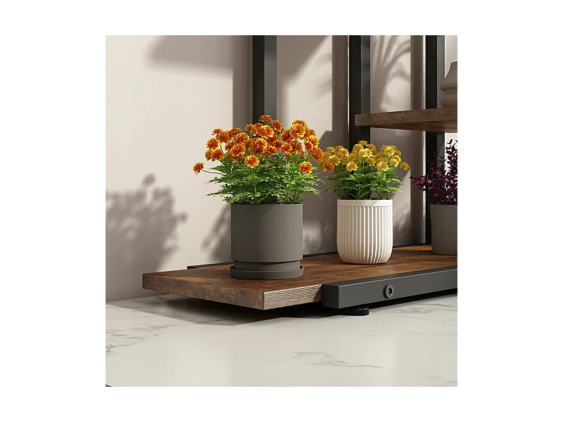 Kwietnik stojak na rośliny kwiaty doniczki rustykalny regał drewniane półki