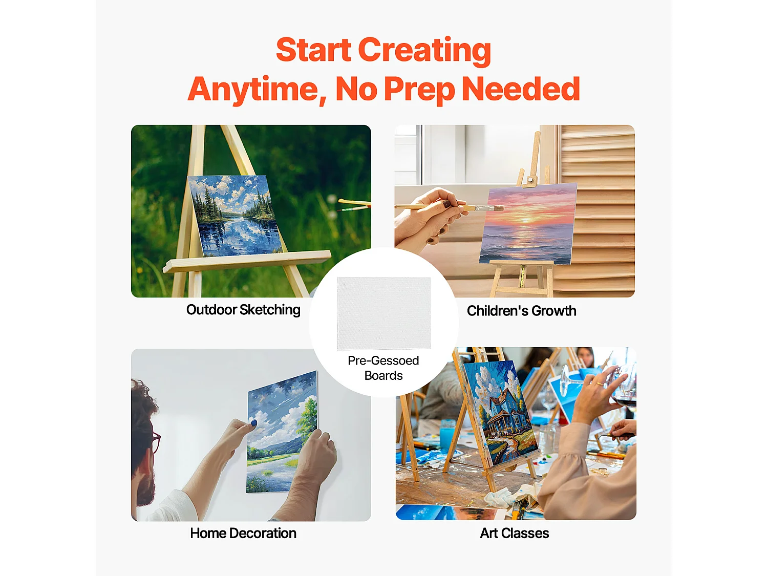 Toile pour Peinture, SucceBuy Lot de 32 Toiles pour Peinture - Idéal pour Diverses Techniques de Peinture et Artistes