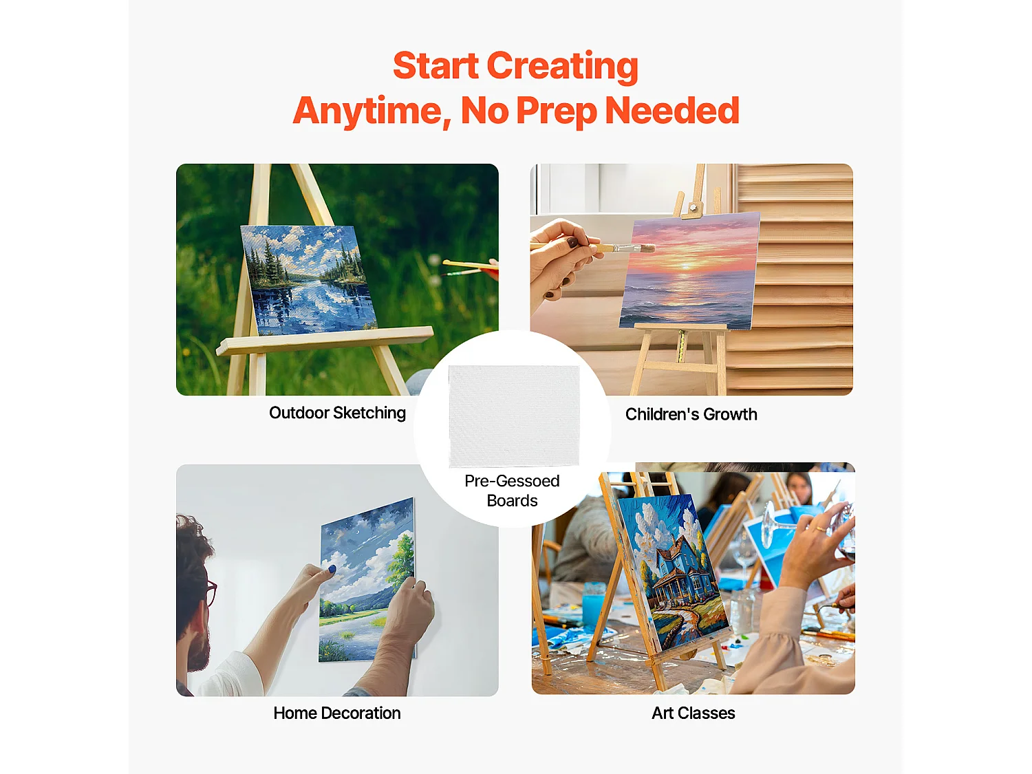 Toile pour Peinture, SucceBuy Lot de 12 Toiles pour Peinture, 28 x 35,5 cm, pour Différents Styles de Peinture, Idéales pour les Enfants et les Professionnels