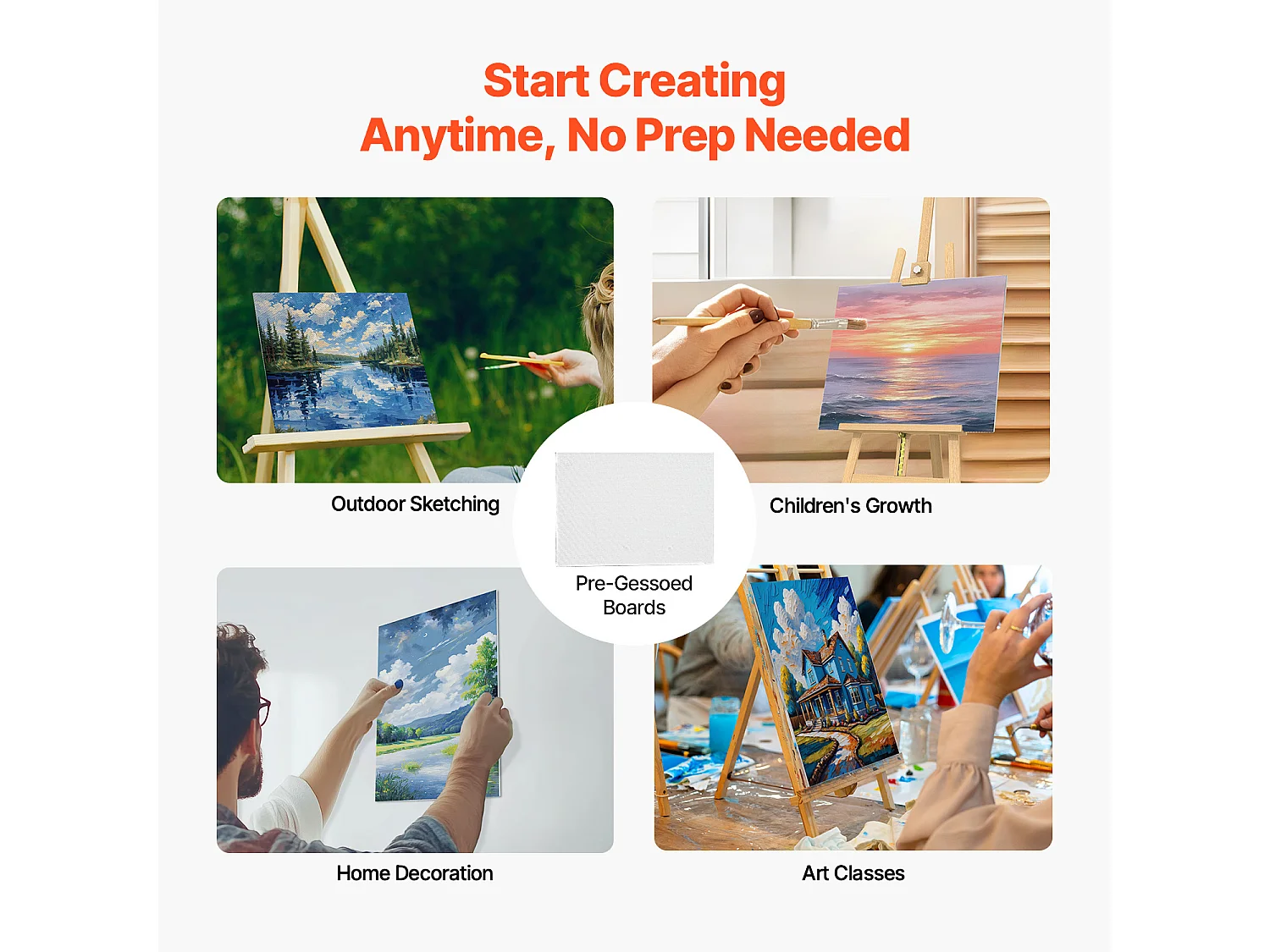 Toile pour Peinture, SucceBuy Lot de 24 Toiles pour Peinture, 30,5 x 40,6 cm, pour Différents Styles de Peinture, Idéales pour les Artistes de tous Niveaux