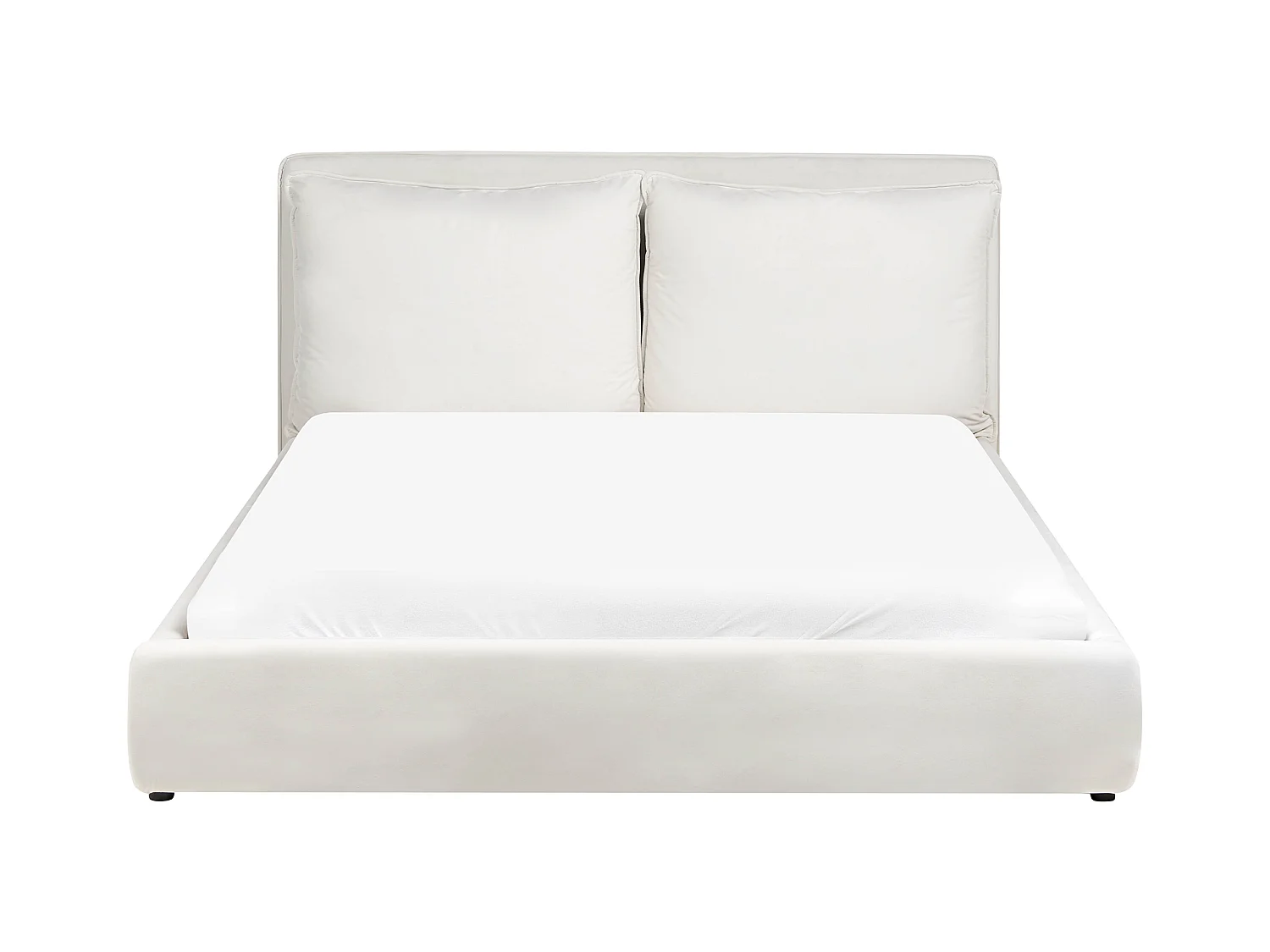 Lit à eau Velours BAJONNA 160 x 200 cm Blanc cassé