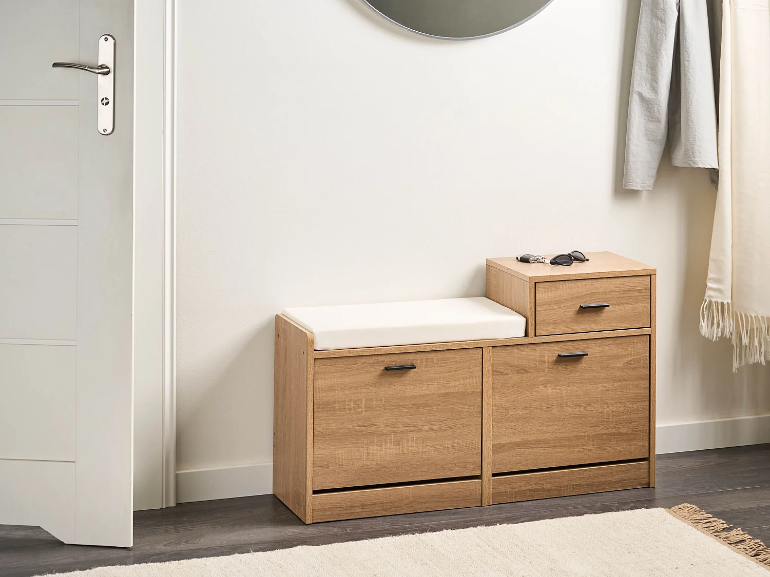 Shoe Storage Cabinet DUBBO Light Brown
