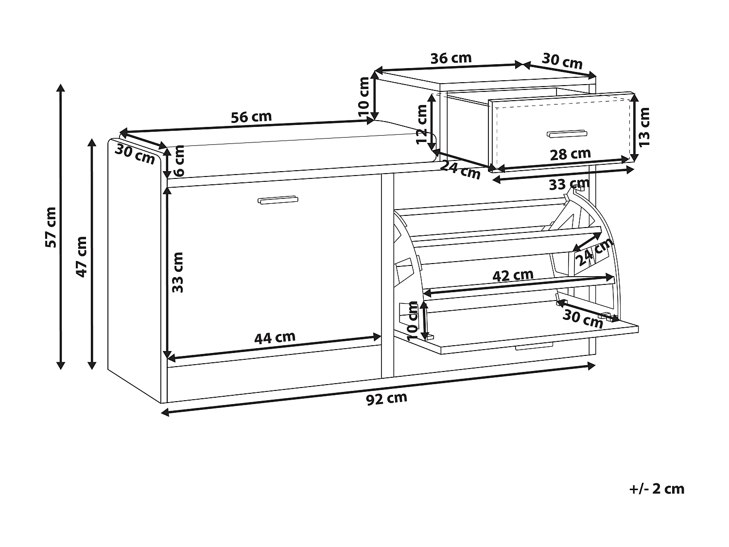 Meuble à chaussures DUBBO Marron clair