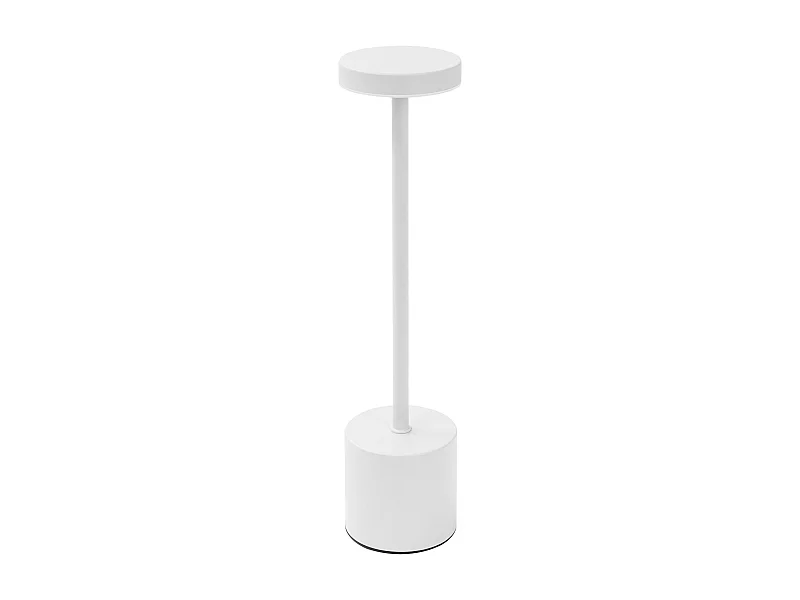 Lampe de table LED Ø8x34,5cm blanche 3 couleurs d'intensité réglables capteur tactile batterie rechargeable USB-C éclairage bureau sans fil portable