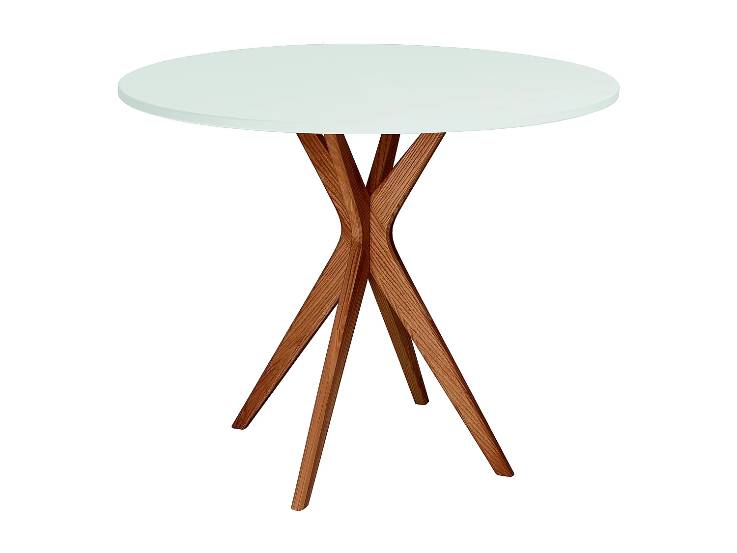 Table à manger ronde 70cm Menthe Éphémère | Pied en frêne teinté chêne
