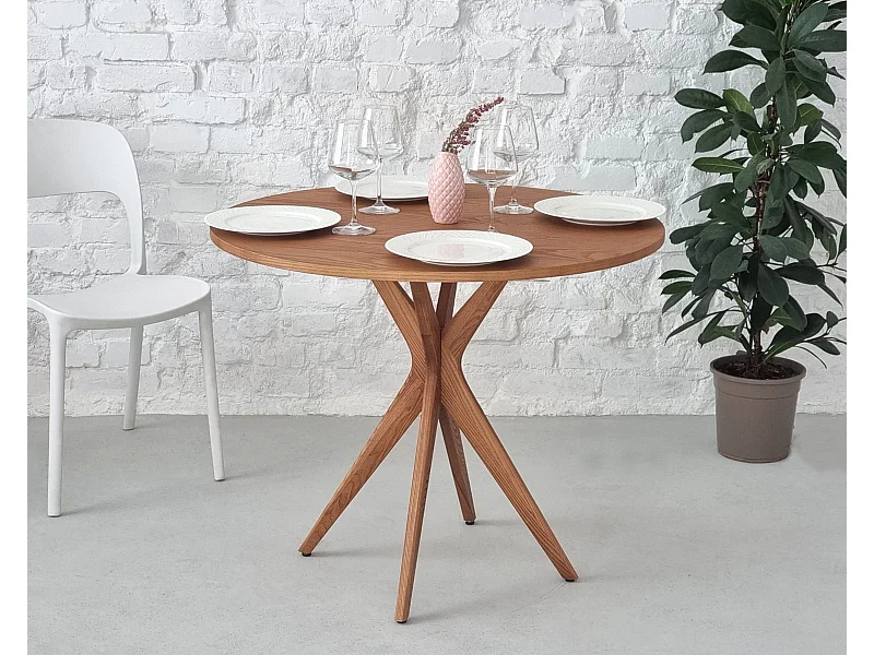 Ronde eettafel 70 cm Jubi essenhout eikenkleur