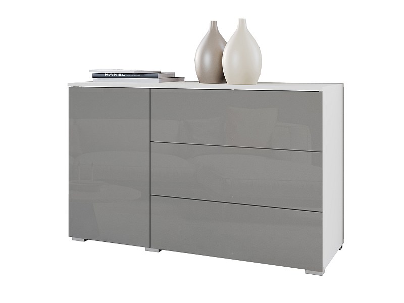 Moderne commode 110 cm voor woonkamer – commode met 3 lades en 1 deur ...