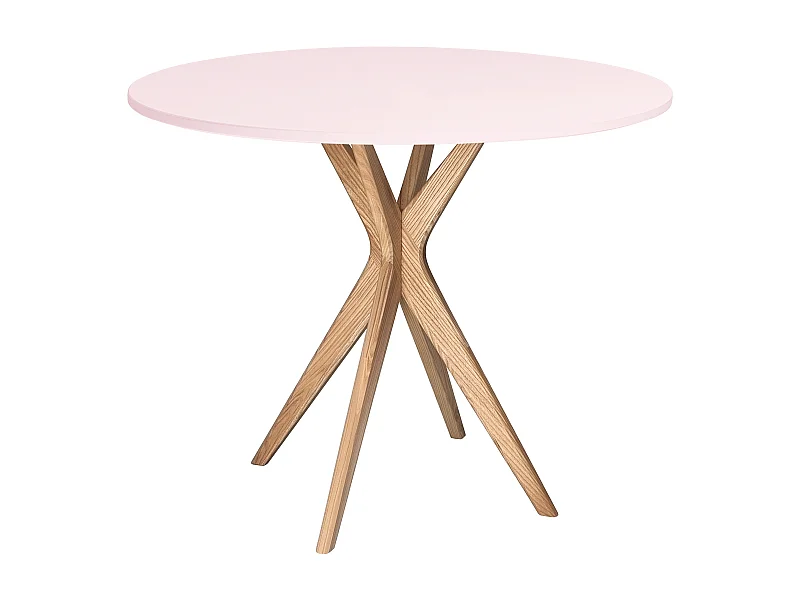 Tavolo da pranzo rotondo 90cm Rosa Polvere | Gamba in frassino
