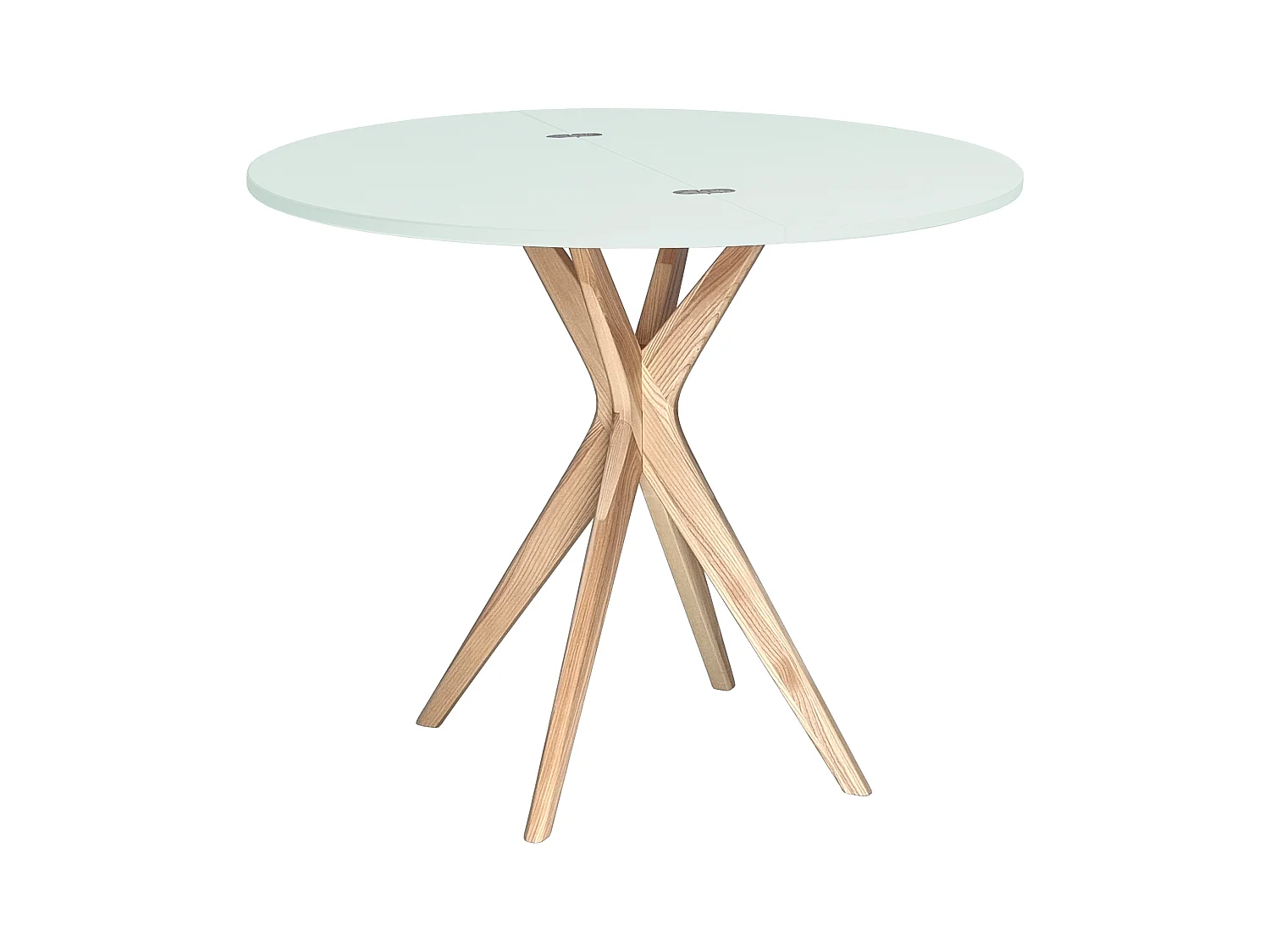 Table de salle à manger demi-ronde extensible 100 cm Jubi Menthe Éphémère
