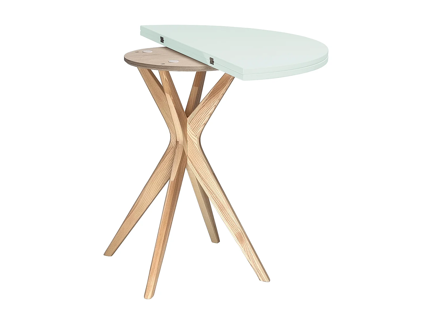 Halbrunder ausziehbarer Esstisch 100 cm Jubi Helle Minze