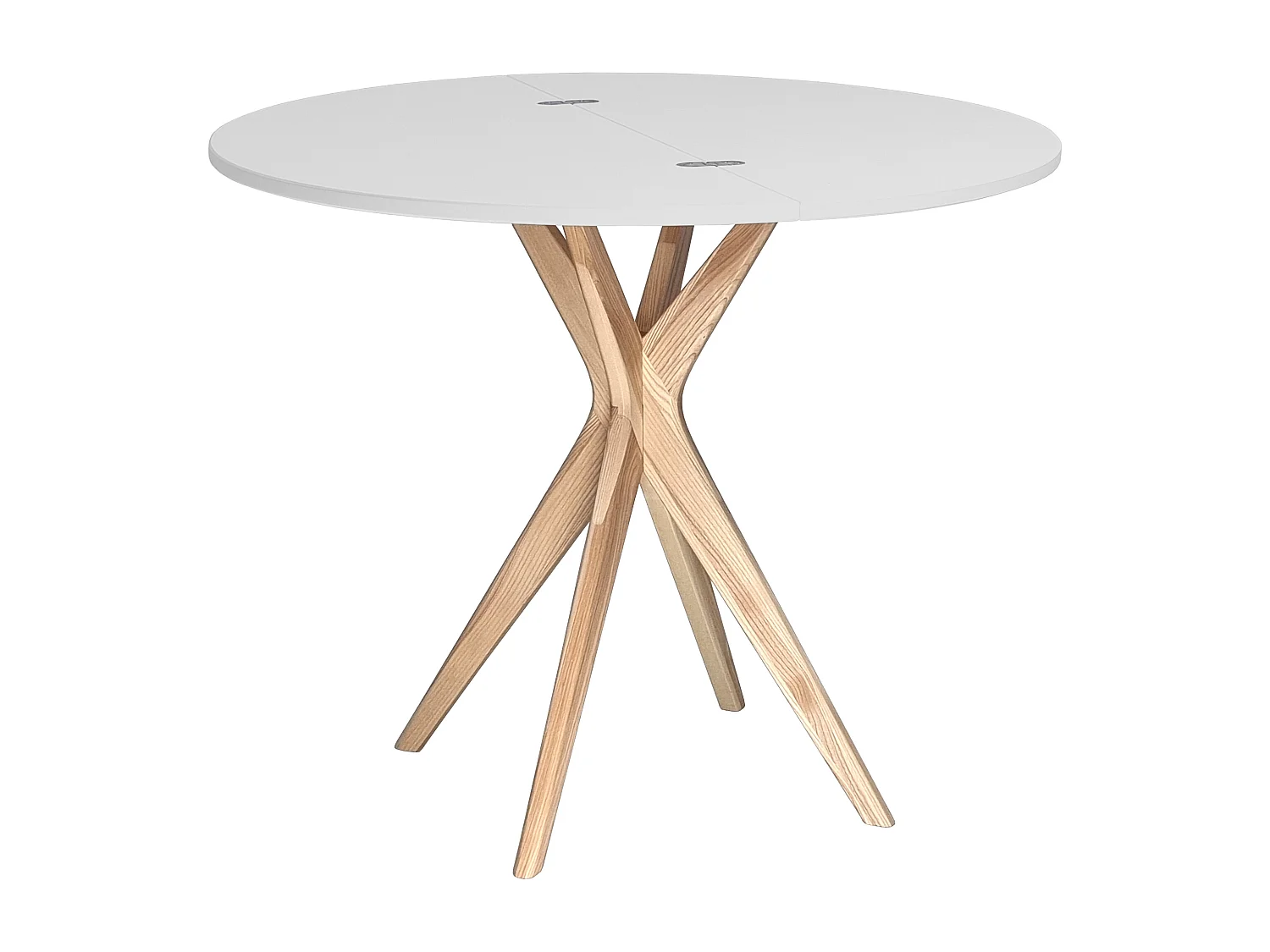 Halbrunder ausziehbarer Esstisch 90 cm Jubi Perlgrau