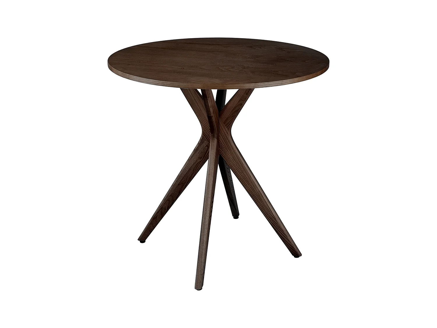Table à manger ronde 60 cm Jubi frêne teinté noyer
