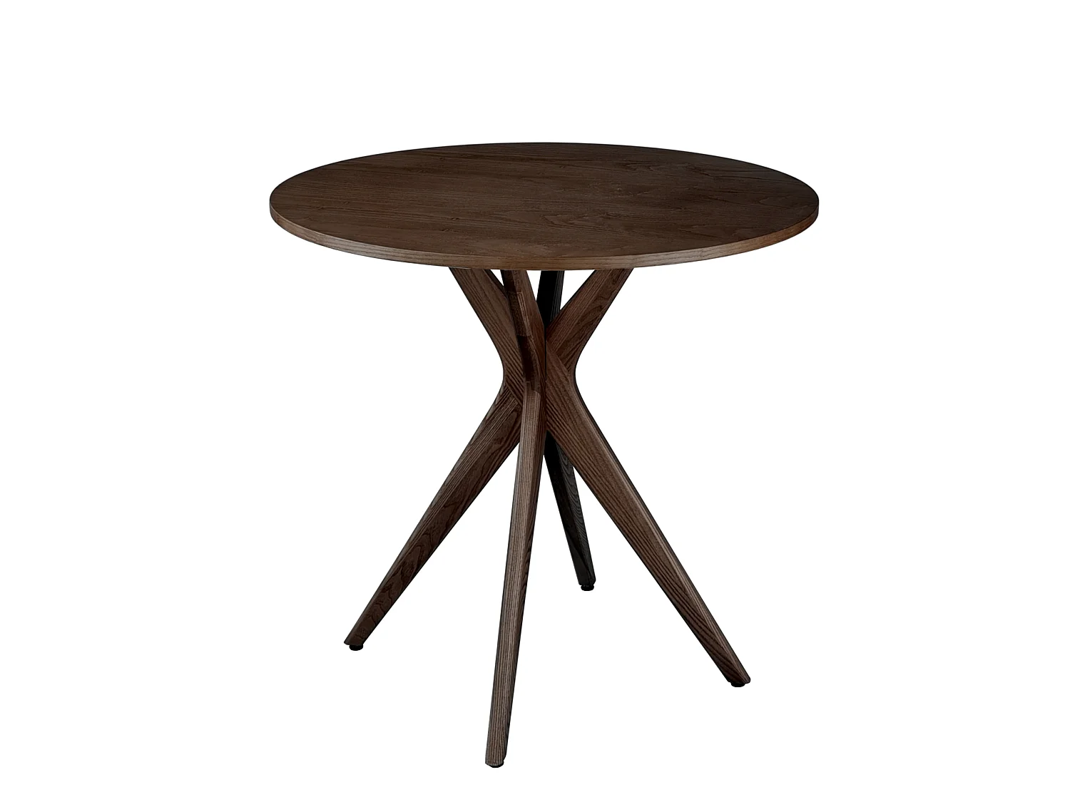 Table à manger ronde 60 cm Jubi frêne teinté noyer