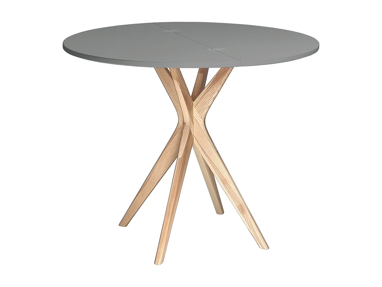 Halbrunder ausziehbarer Esstisch 100 cm Jubi Beton Grau