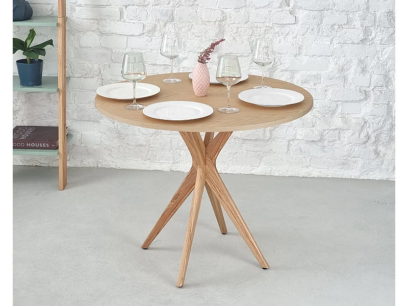 Table à manger ronde 60 cm Jubi bois de frêne