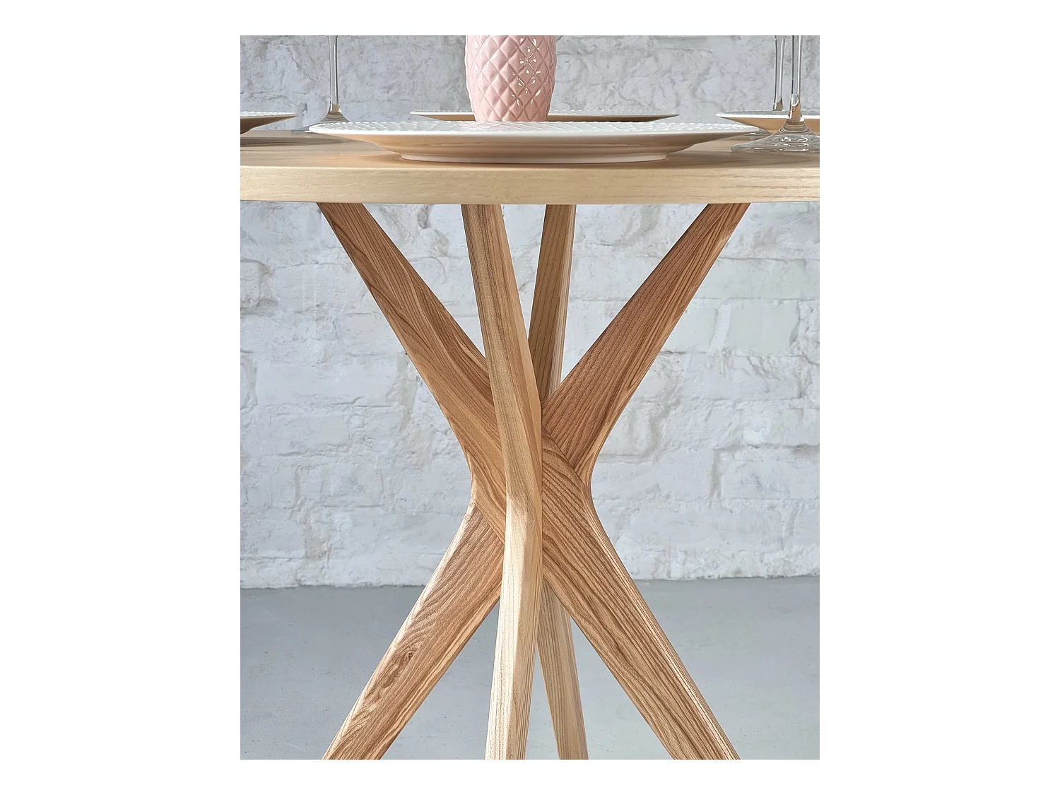Table à manger ronde 60 cm Jubi bois de frêne