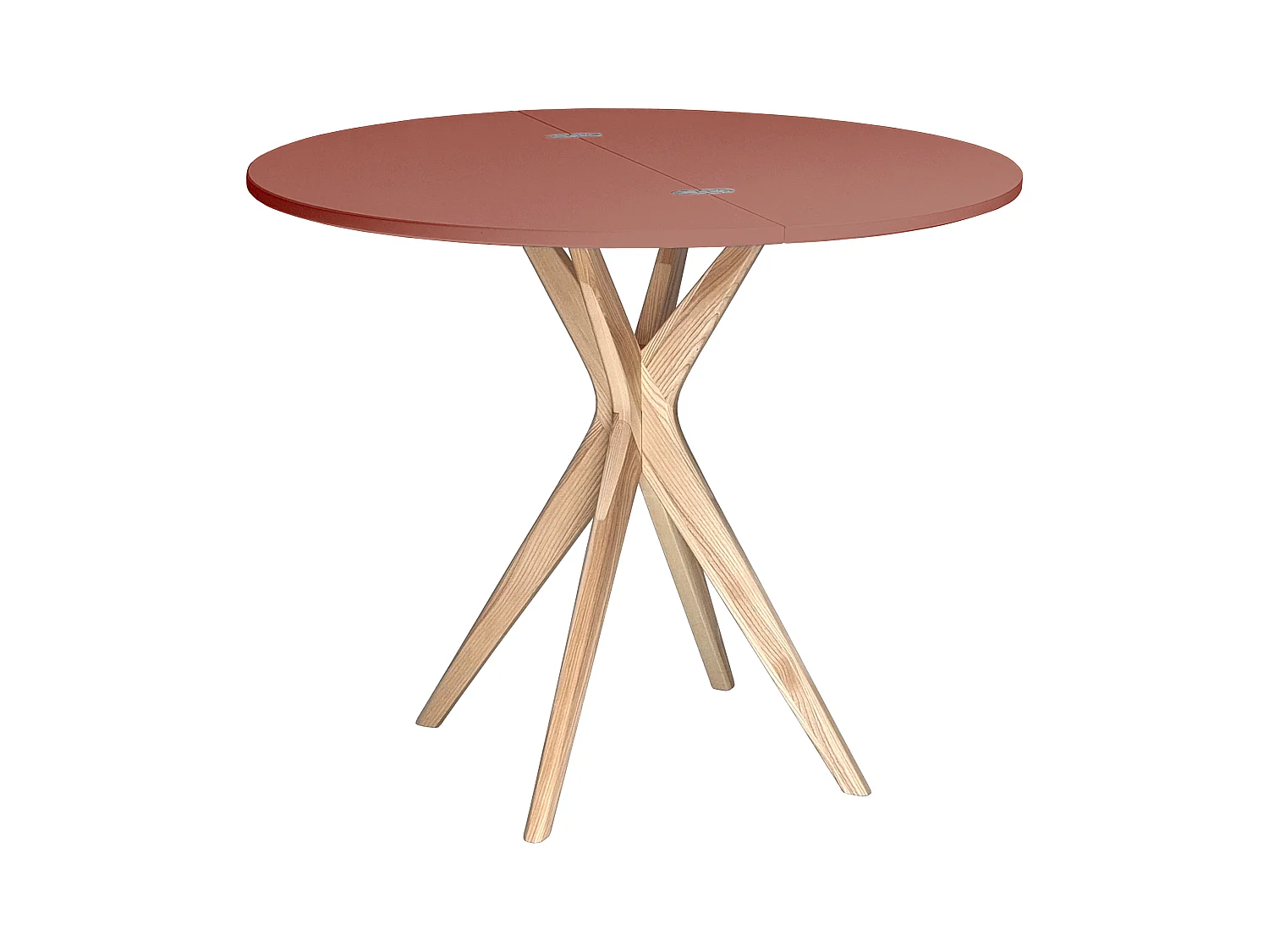 Table de salle à manger demi-ronde extensible 100 cm Jubi Rose Antique