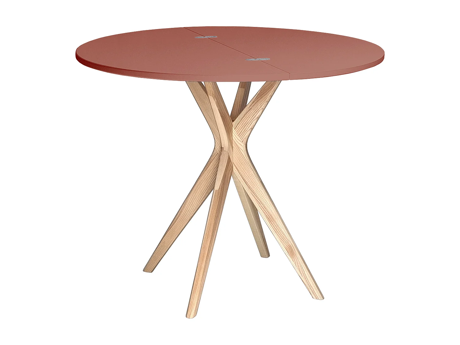 Halbrunder ausziehbarer Esstisch 100 cm Jubi Antikrosa