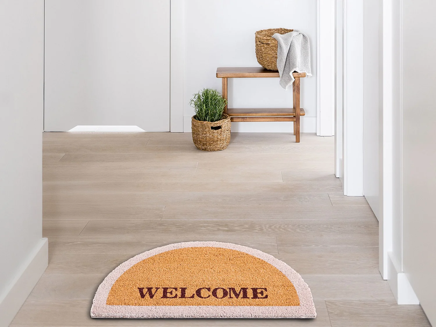 Paillasson BUHI Naturel 45 x 75 cm Texte Fibre de coco