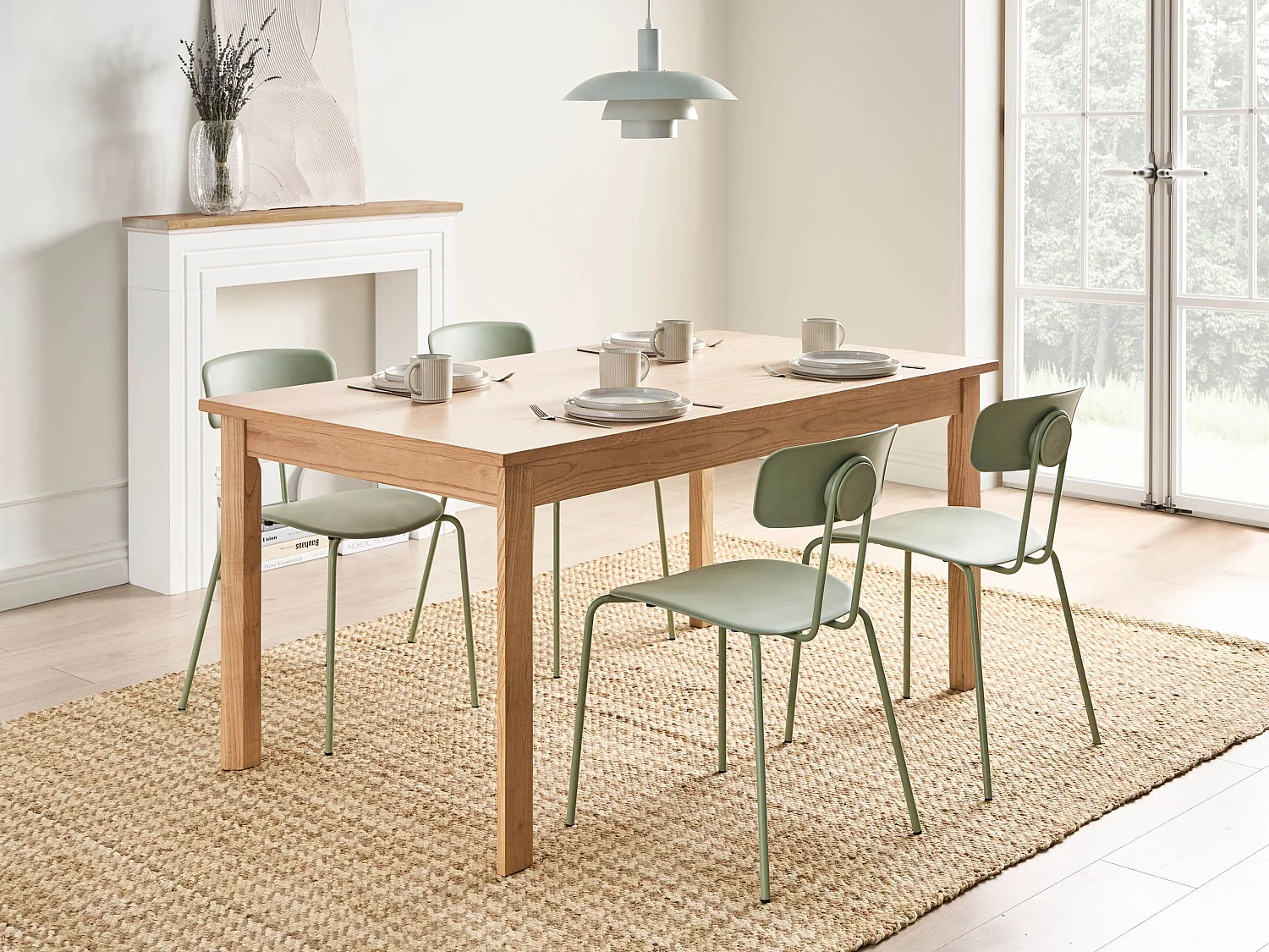 Table de repas GISELA Chêne clair 160 cm 90 cm