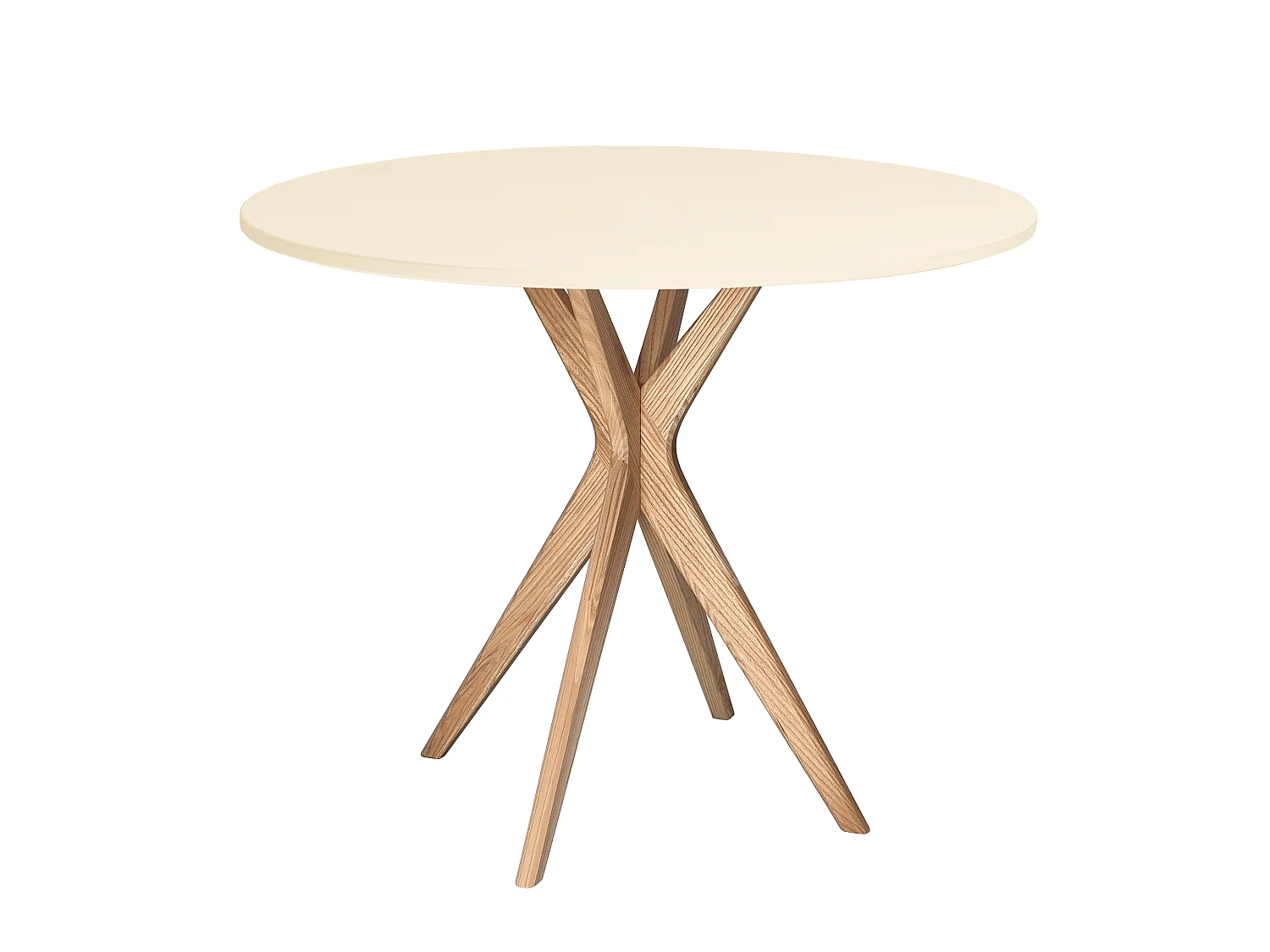 Runder Esstisch 90cm Jubi Perlweiß | Eschenbein