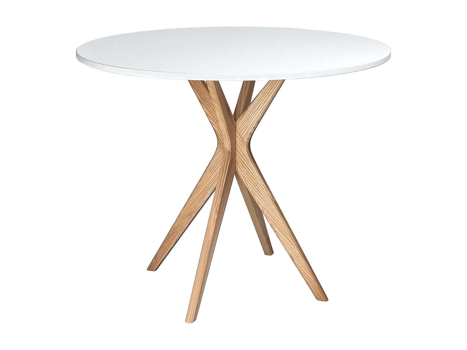 Runder Esstisch 90cm Jubi Weiß | Eschenbein