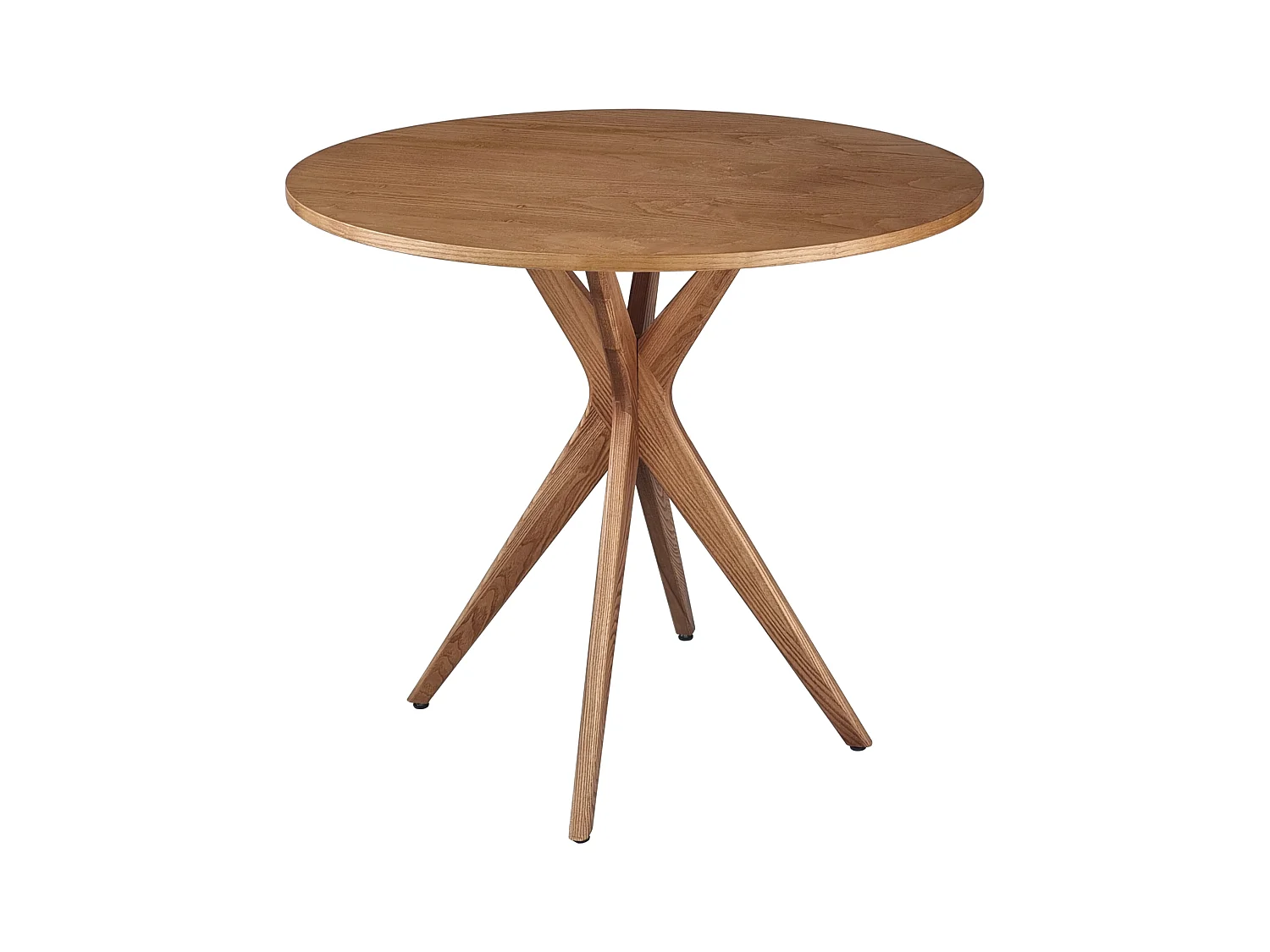 Table à manger ronde 80 cm Jubi frêne teinté chêne