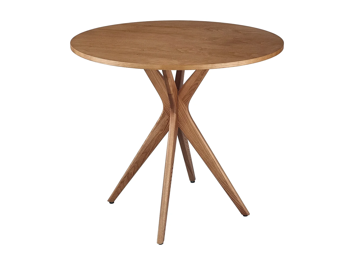 Table à manger ronde 80 cm Jubi frêne teinté chêne