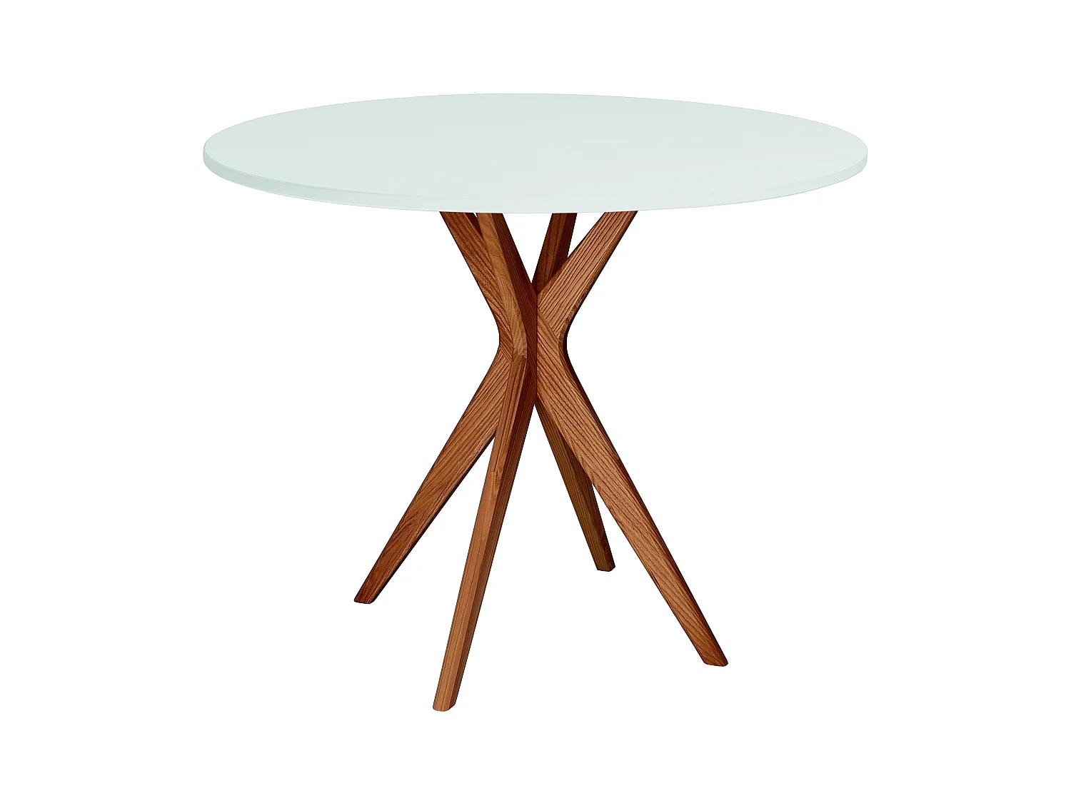Table à manger ronde 90cm Menthe Éphémère | Pied en frêne teinté chêne
