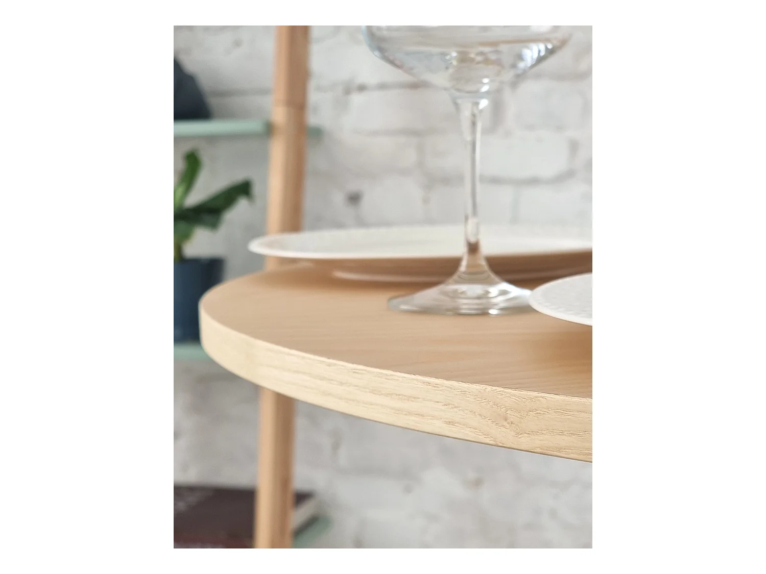 Table à manger ronde 80 cm Jubi bois de frêne