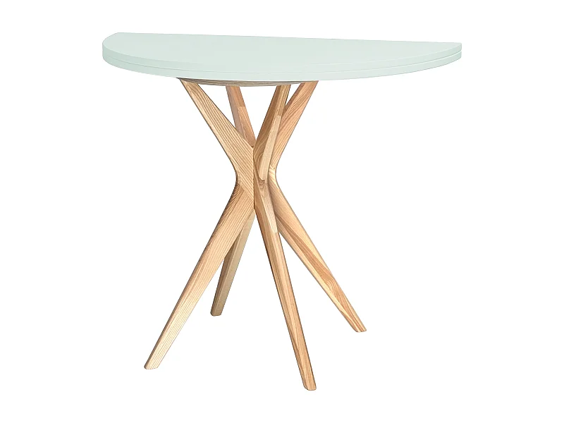 Mesa de jantar semicircular extensível 90 cm Jubi Menta Fugaz