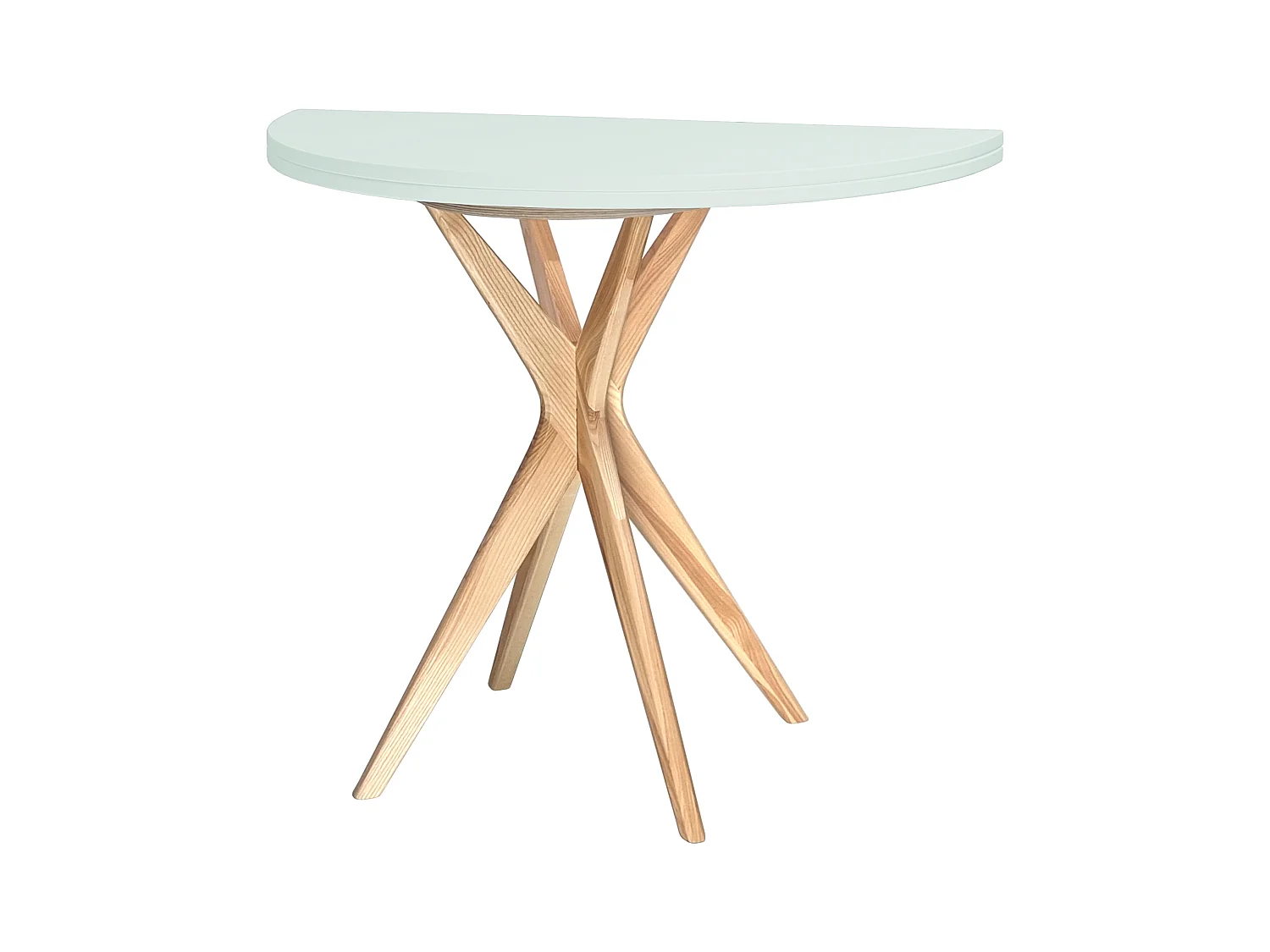 Table de salle à manger demi-ronde extensible 90 cm Jubi Menthe Éphémère