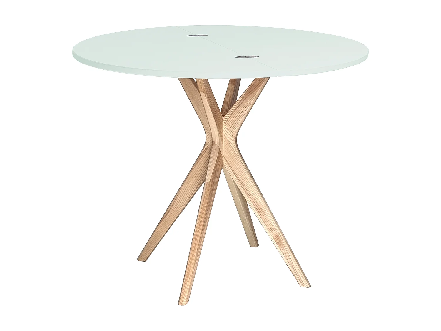 Halbrunder ausziehbarer Esstisch 90 cm Jubi Helle Minze