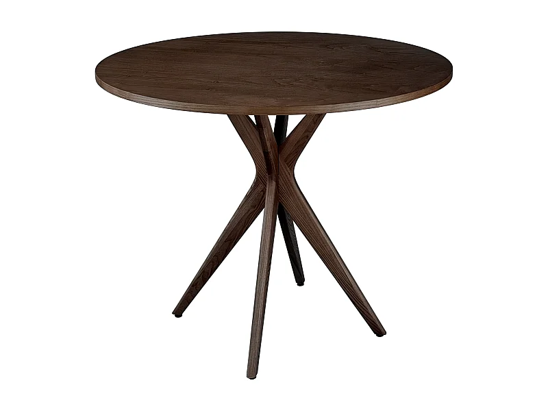 Mesa de comedor redonda 90 cm Jubi fresno teñido nogal