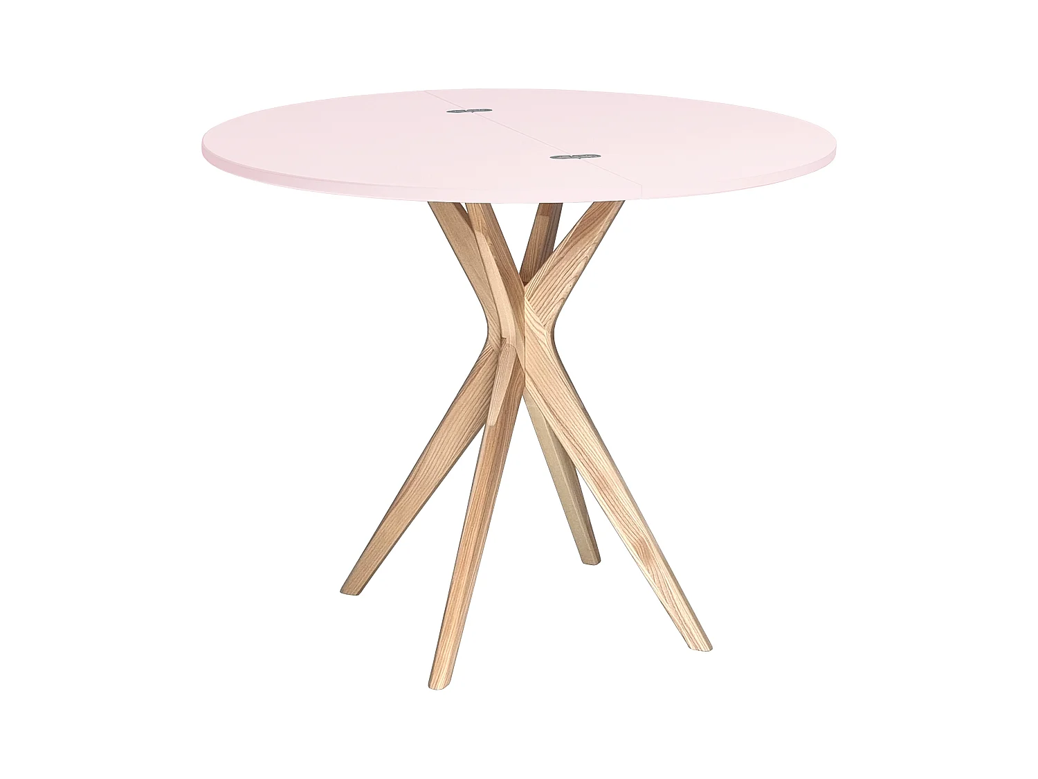 Table de salle à manger demi-ronde extensible 90 cm Jubi Rose Poudré