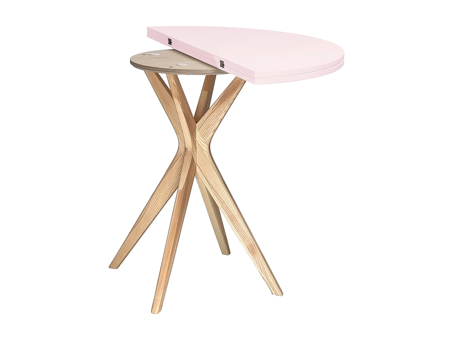 Halbrunder ausziehbarer Esstisch 90 cm Jubi Pudriges Rosa