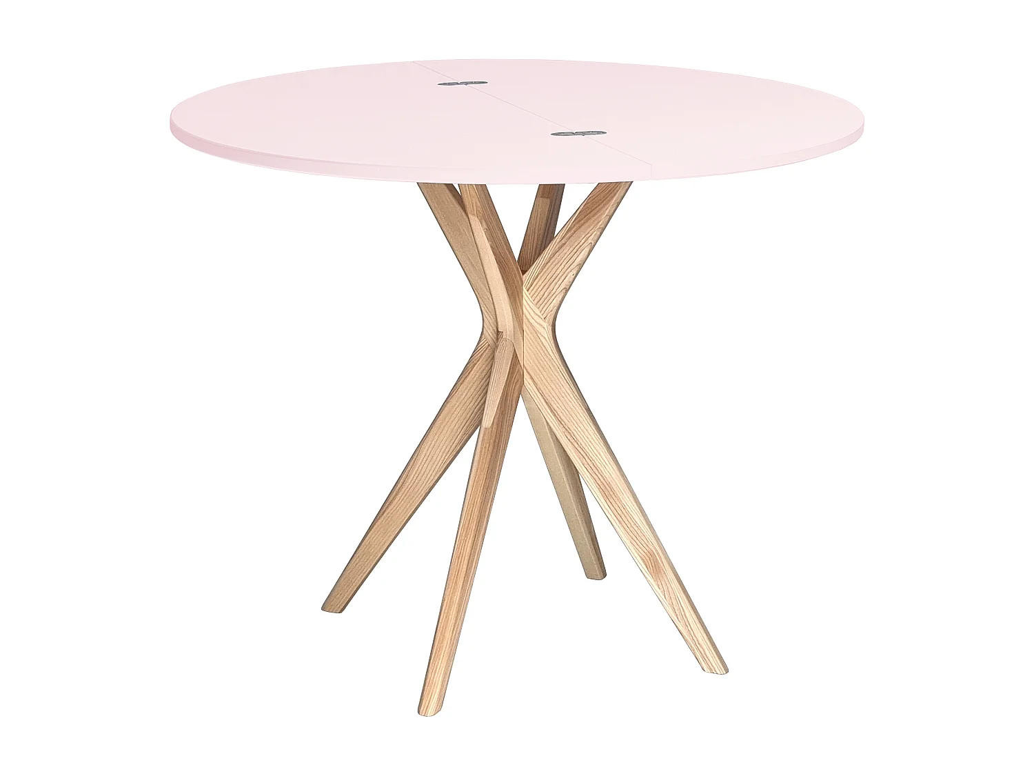 Halbrunder ausziehbarer Esstisch 90 cm Jubi Pudriges Rosa