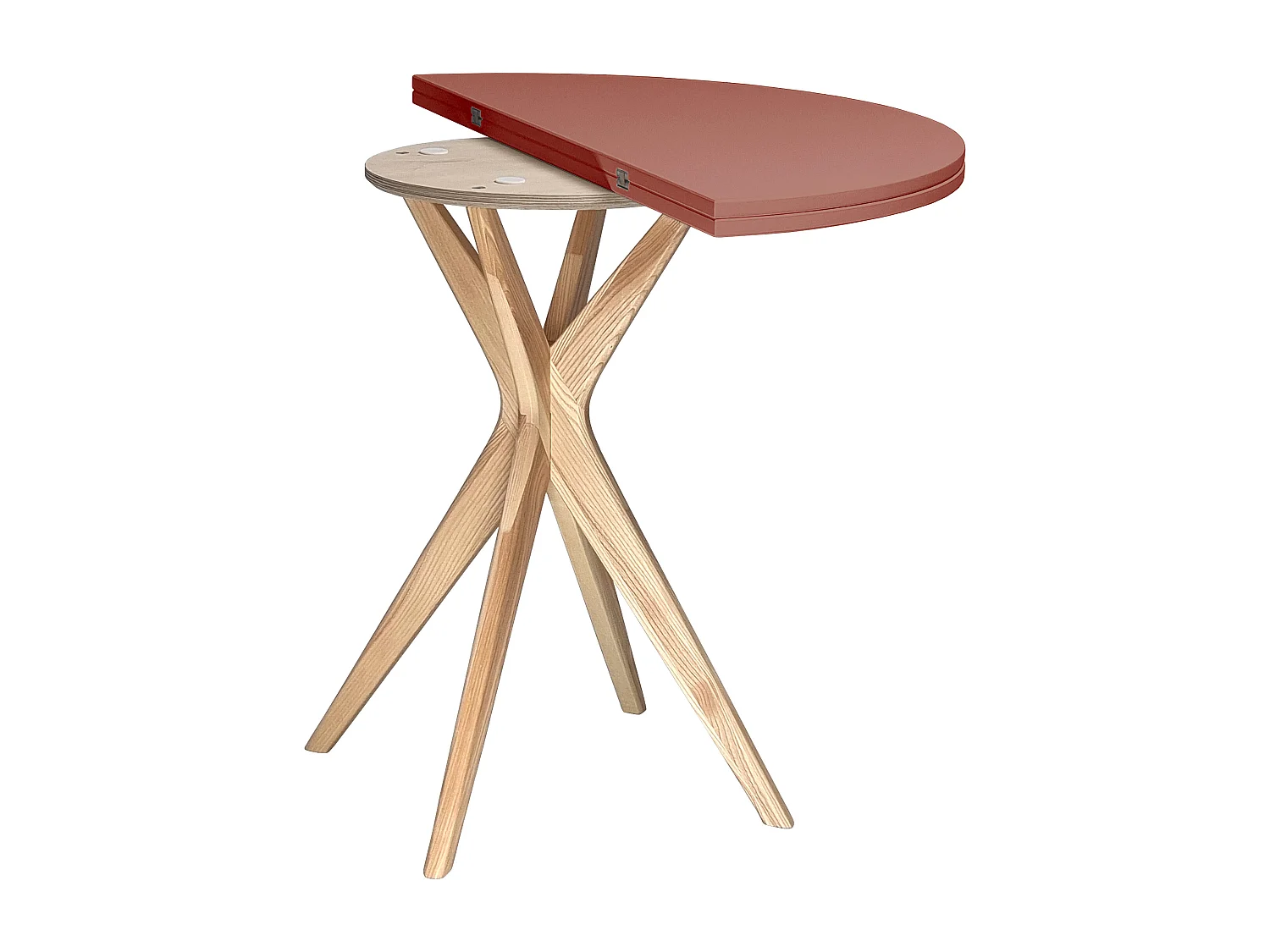 Halbrunder ausziehbarer Esstisch 90 cm Jubi Antikrosa