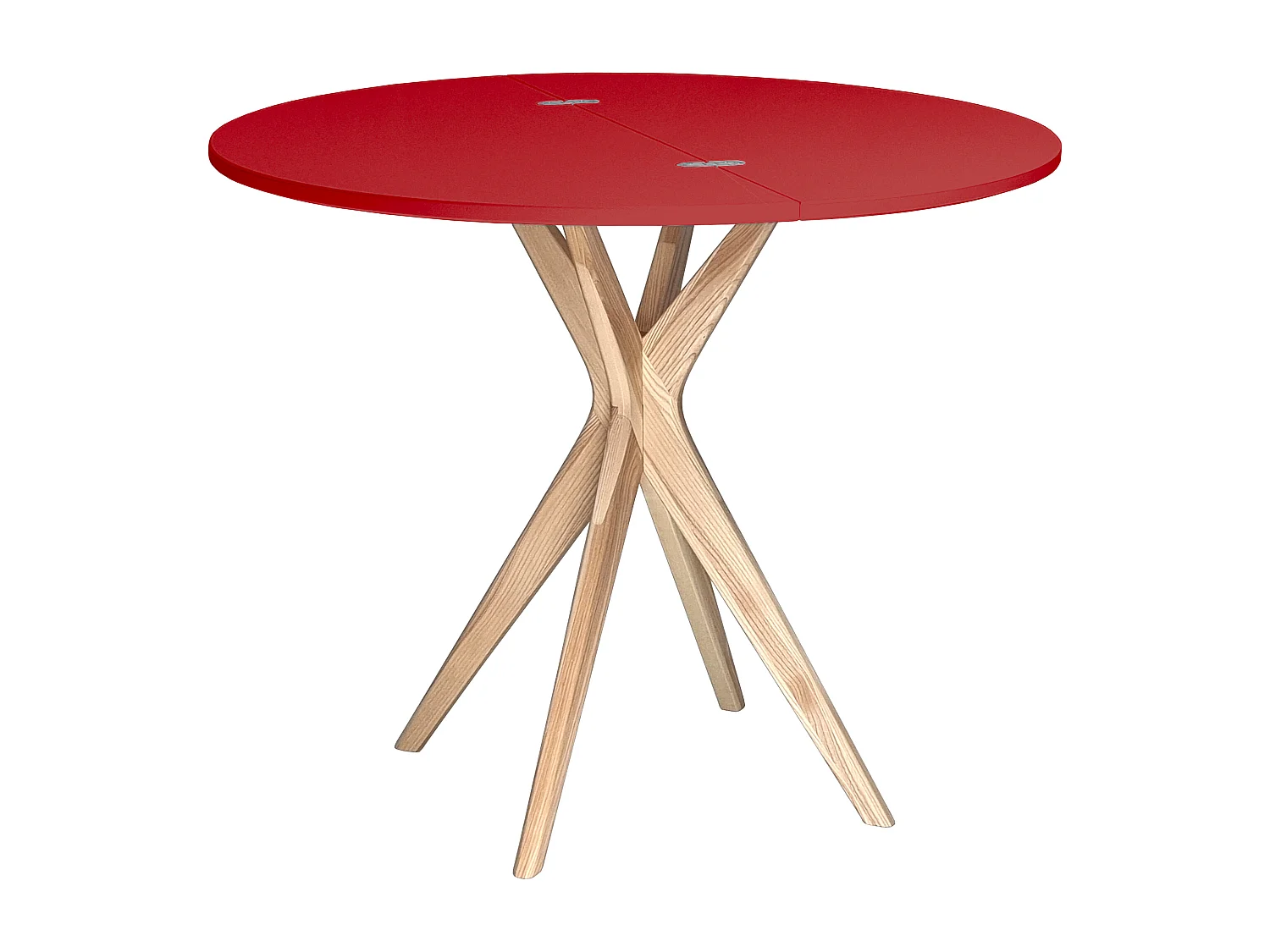 Halbrunder ausziehbarer Esstisch 90 cm Jubi Rot