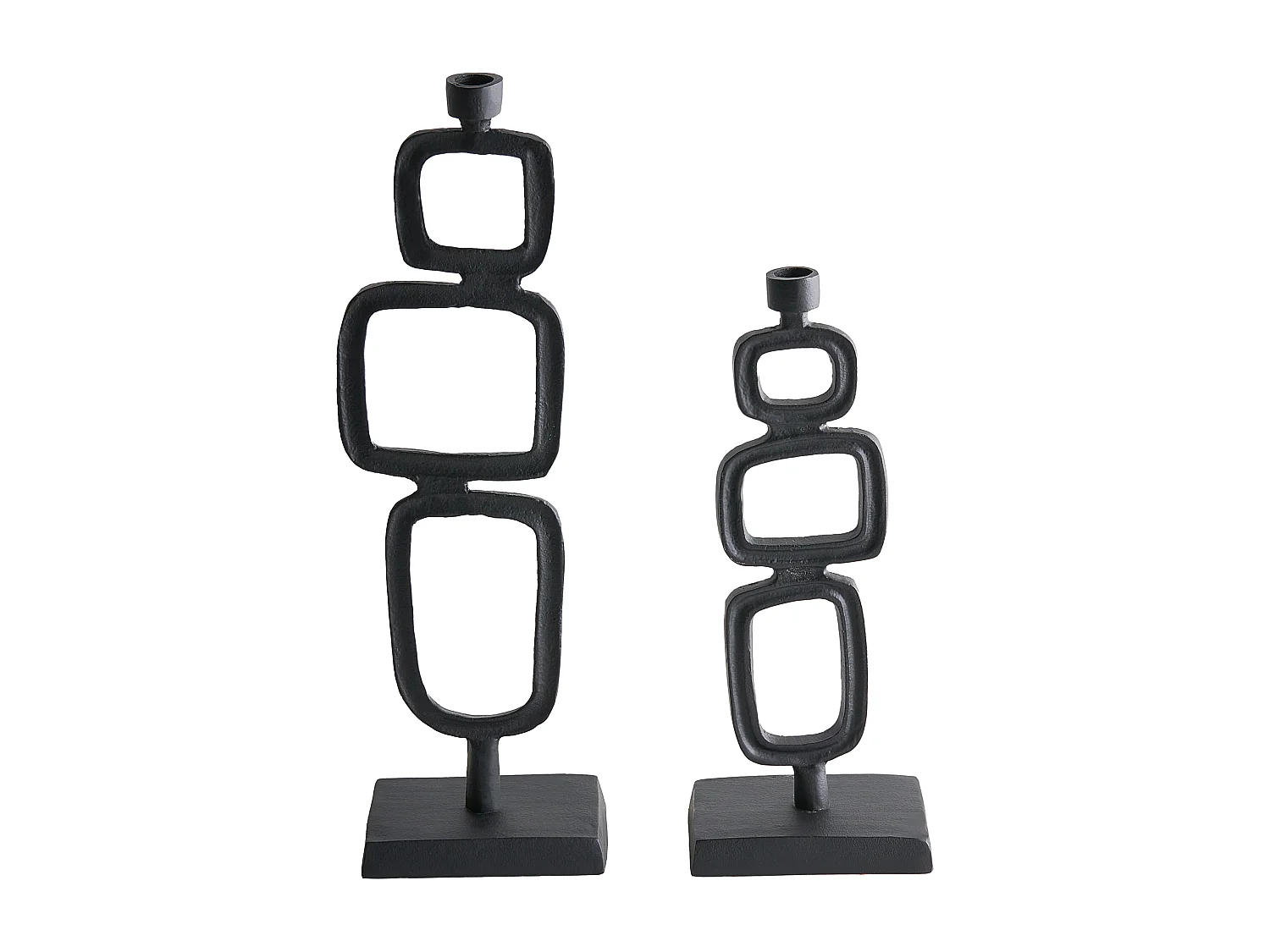 Lot de 2 bougeoirs SIPANJE Métal 35/48 cm Noir