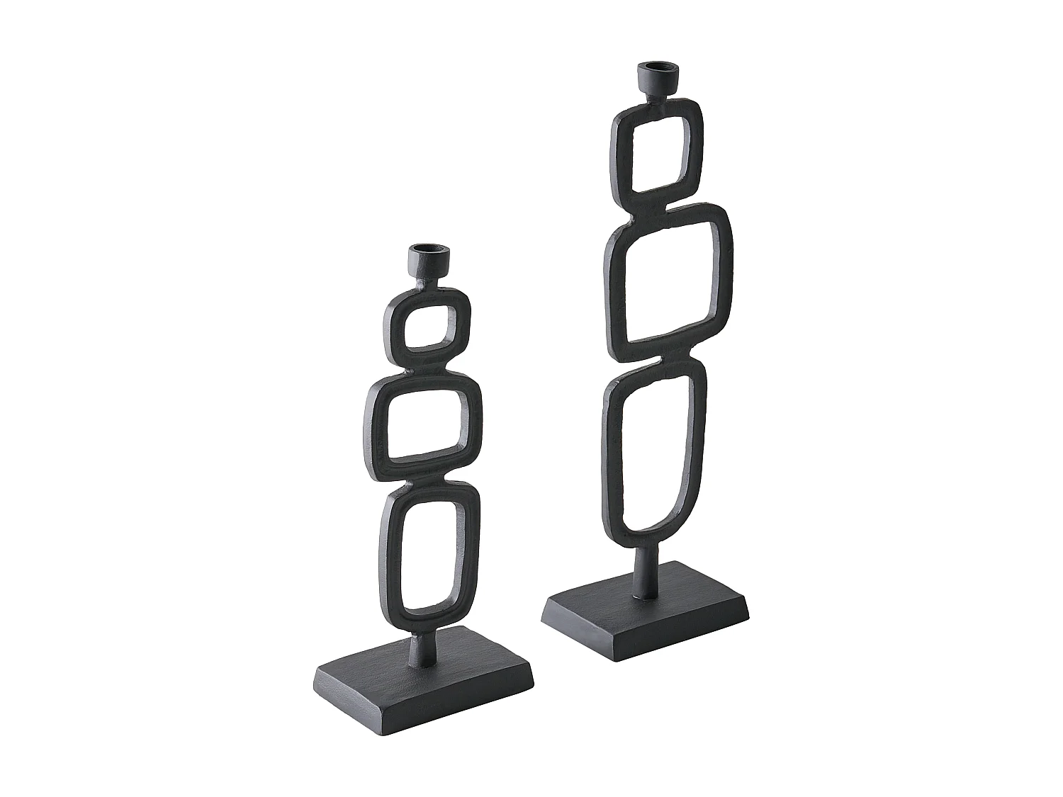 Lot de 2 bougeoirs SIPANJE Métal 35/48 cm Noir