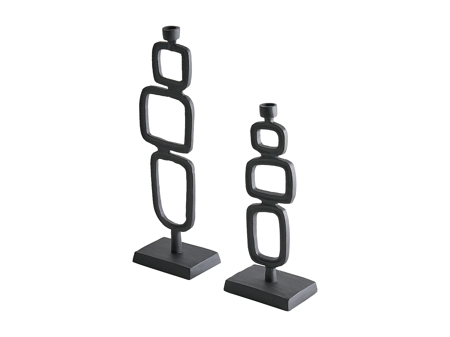 Lot de 2 bougeoirs SIPANJE Métal 35/48 cm Noir