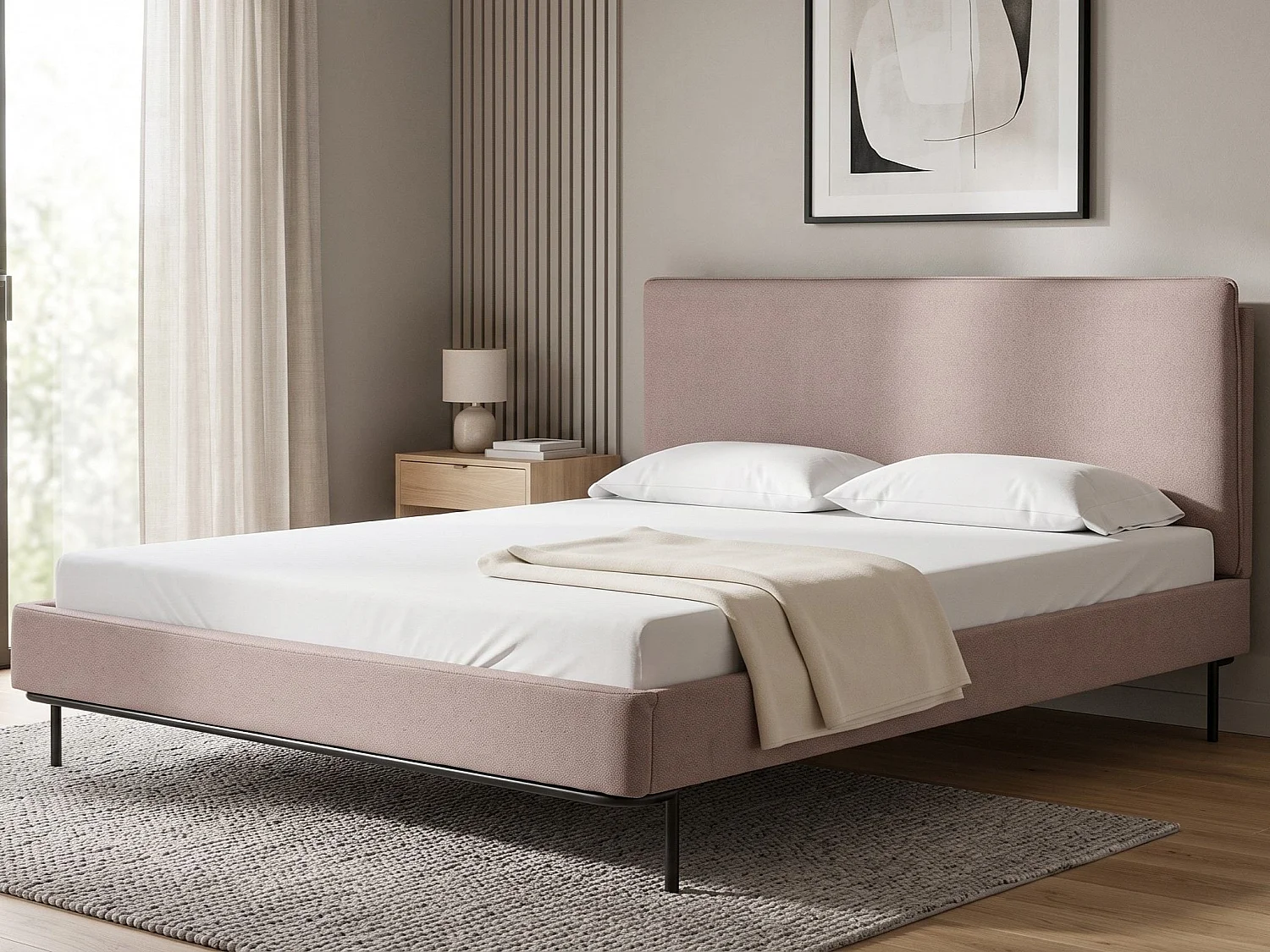 Bed Fabric CORIO 160 x 200 cm (EU King Size) Taupe